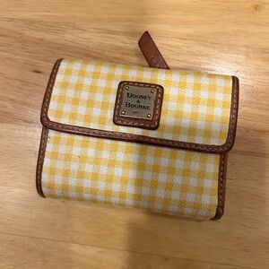 Checkered Yellow Dooney & Bourke Leather Wallet